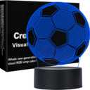 Soccer Night Light for Kids, 3D Illusion Night Lamp, USB LED Table Lamp Smart Touch Dimmer Lights 7 Color Changing Decor Lamp, Room Decor, Gifts for Children Boys Girls. (Yellow3)