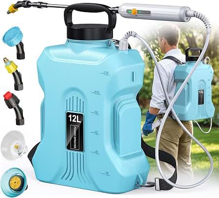 Tarden 3.5 Gallon Battery Powered Backpack Sprayer - Electric Garden Sprayer with USB Rechargeable Handle, Telescopic Wand & 5 Nozzles for Lawn Care 12L