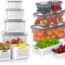 Fruit Storage Containers for Fridge with Removable Colander, 8 Pack & 5 Pack Fruit Storage Containers For Fridge with Removable Colande