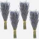 Dried Lavender 4 Bunches 100% Fresh Natural Purple Bouquet Flowers for Bathroom Photo Props Crafts (200g/7oz), 15-17" for Shower Weeding Vase Decor, Aromatherapy Home Fragrance(400-440 Stems Total)