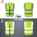 Reflective Safety Vest for Men Women Construction Vest Meet ANSI/ISEA Standard (Medium, Yellow)