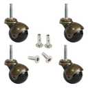 Ball Caster Wheels, Vintage Furniture Replacement Castors for Chair, Leaf Table, Tea Trolley - 30kg Load Capacity Each for Ottomans, Wheelchair, Coffee Table - Swivel Casters (4 Pcs)