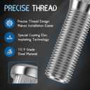 12 Pack 1/2"-20 Wheel Studs, 2.06" Overall Length, 0.57" Spline, 0.75" Head, 10.9 Grade Steel Tire Stud, 1/2 x 20 Serrated High Strength Precision Thread Wheel Lug Bolts Replacement Kit