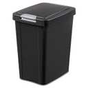 Sterilite 10439004 7.5 Gallon Black Plastic TouchTop Wastebasket