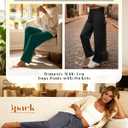 Neer 3 Pack Women's Wide Leg Yoga Pants Comfy Lounge Pants with Pockets Baggy Elastic Waist Joggers Ladies Open Bottom (S)