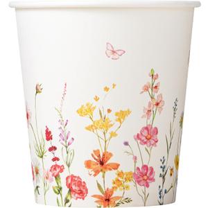 Crisky 300 Pack Paper Bathroom Cups 6oz Disposable, Elegant Design Floral Small Mouthwash Cup, Suit Hot/Cold Beverage Coffee, Dessert for Birthday Parties, Home-use, Picnics, Ceremonies