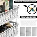 Simple Houseware 2 Tier Bathroom Organizer Tray Pull-Out Sliding Drawer, Under Sink Storage, White