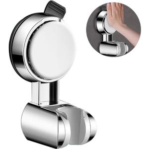Resdenio Shower Head Holder - Strong Suction Cup No Drilling Showerhead Bracket Waterproof Handheld Shower Holder, Adjustable Wand Holder for RV, Kids, Bathroom (Silver)