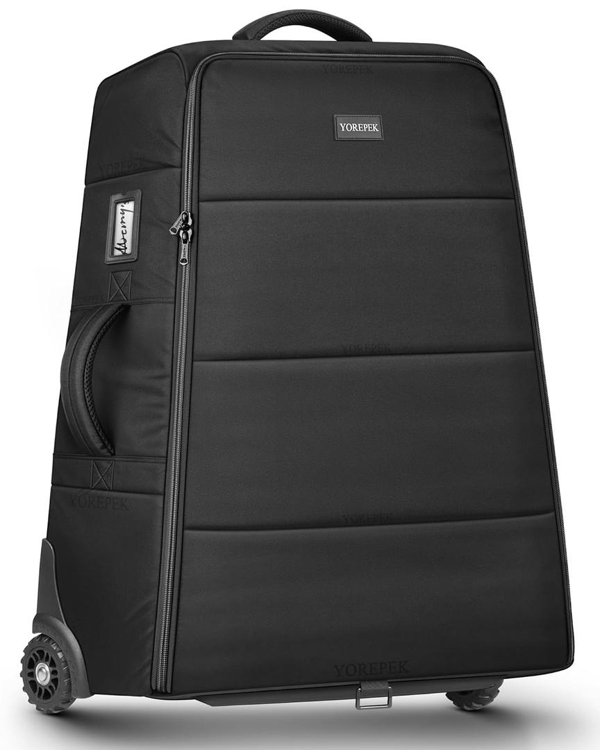 YOREPEK Stroller Bag Compatible with UPPAbaby Vista V2/V3 and Cruz V2 (No Wheel Removal Needed), Padded Stroller Travel Bag with Wheels, Foldable Stroller Cover with Storage Pocket, All Black