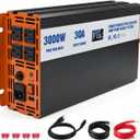Sump Pump Battery Backup System, 3000W Pure Sine Wave Inverter with LCD Display, Auto Switches to Battery Power for Continuous Sump Pump Operation, for Basement Flood Protection&Power Outage Emergency