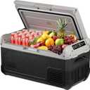 12V Car Refrigerator,21QT Portable Fridge Freezer with Blow Expansion Evaporator,-4~68 12/24V DC & 120-240V AC Freezer Cooler for Truck RV SUV Camping TravelReversible Door (Single 20L GY)