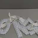 Suncalla Pre-strung Fabric Happy Birthday Banner Felt One High Chair Banner 1st First Birthday Bunting Garland Decorations for Party Photo Home Backdrop(Bow One,Blue,White)