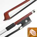 Brazilwood Violin Bow 4/4 Full Size 74.5cm Ebony Frog Natural Mongolian Black Horsehair Well-Balanced Warm Tone