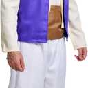 Men's Arab Prince Costume Waistcoat Tunic Pants Sash Hat Adult Halloween Cosplay Fancy Dress Clothes Full Set (S)