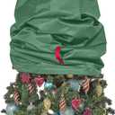 Upright Christmas Tree Storage Bag - Fits 4 Ft Artificial Xmas & Topiary Tree, Vertical Holiday Cover, Durable, Dustproof & Easy-Use Xmas Storage, Green
