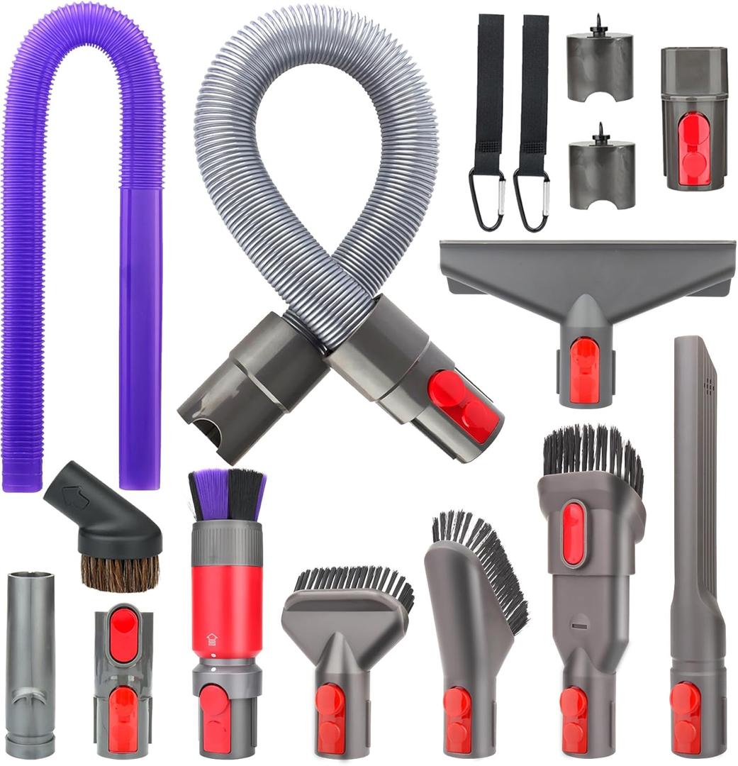 Attachment Kits for Dyson Vacuum Cleaner,Hose,Crevice Tool,Dryer Lint Vac Attachment for Dyson V15 V15s V11 V8 V9 V7 V10 V12 Detect Cyclone Absolute Cordless Handheld Vacuum Cleaner (All in One Cleaning Kit)