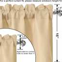 XWZO Beige Valances for Kitchen Windows Spillproof Antiwrinkle Jacquard Rectangle Textured Valance Curtains for Basement Bathroom Laundry Short Half Window Cafe Curtains,1 Piece, 60x15 Inch