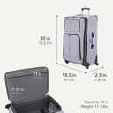 SWISSGEAR Sion Large Checked Spinner Luggage, Softside Expandable, Lightweight Suitcase, Evening Haze, 30-Inch
