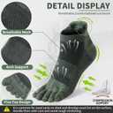 ORVYTHA Merino Wool Toe Ankle Hiking Socks Compression Breathable Thick Cushion No Show Five Finger Socks for Women&Men 3 Pairs (US, Alpha, Medium, Regular, Regular, Dark)