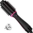 Dual Voltage Hair Dryer Brush for European Travel, 120V - 240V One Step Hair Dryer and Styler Volumizer, Professional Blow Dryer Brush with Negative Ion Anti-frizz for Drying, Straightening, Salon