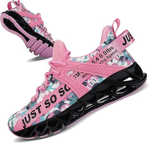 COKAFIL Boys Girls Running Shoes Tennis Lightweight Sneakers for Little Kids/Big Kids,Pink, 6 big kid