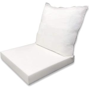 Pack of 2 Cushions and 2 Packs Pillows and One Brown Pillowcase with a Zipper, Patio, Home, Living Room or Any Another Place, 2x2'
