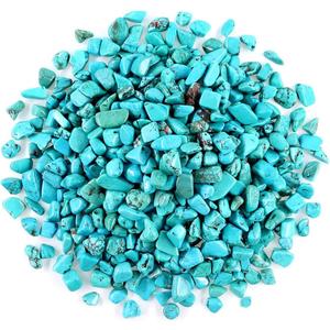1 Lb (460 g) Decorative Quartz Pebbles Irregular Shaped Turquoise Stones Small Tumbled Chip Gravel Crushed Gemstone Pieces Natural Green Crystal for Handicrafts/Home Decoration