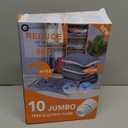 10 Jumbo Vacuum Storage Bags with Electric Pump, Plastic Packaging Bags, Space Saver Bag for Clothes, Mattress, Blanket, Duvets, Pillows, Comforters, Travel