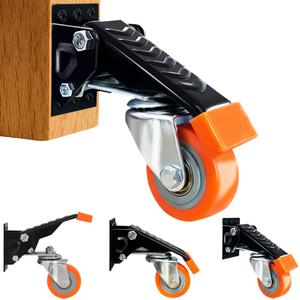 Retractable Workbench Casters Set of 4 Heavy Duty 700lbs, 2.5" Side Mount Swivel Caster Wheels for Bench Work Table Desk Cabinet Lifting & Lowering