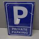 2-Pack Private Parking Signs - Aluminum Signage for Outdoor Use, Blue, 25 X 35 cm