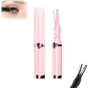 Heated Eyelash Curler for Women, 2025 Upgrade Electric Eyelash Curler with USB Rechargeable,Quick Curling Long-Lasting Makeup Tools Gift for Women Girls (Pink - A)