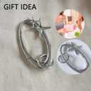 Tizee Oval Star Carabiner Y2K Keychain  Shiny Metal Alloy Key Ring for Women & Men, Bag Charms Purse Pendant