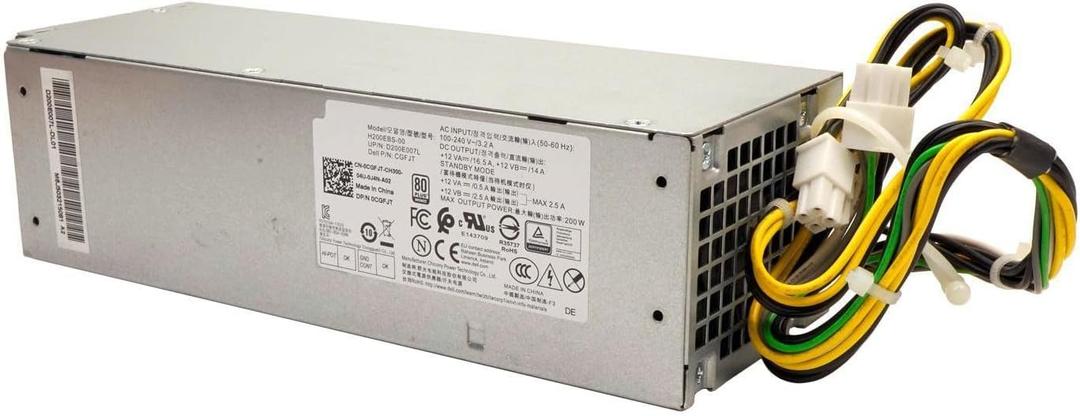 Power Supply Replacement for Dell Optiplex 3060 5060 3070 Inspiron 3470 200W 4FHYW 04FHYW CGFJT 0CGFJT H200EBS-00 X61RM 8 KVYY L200AS-00 H200AS-00 L200EBS-00