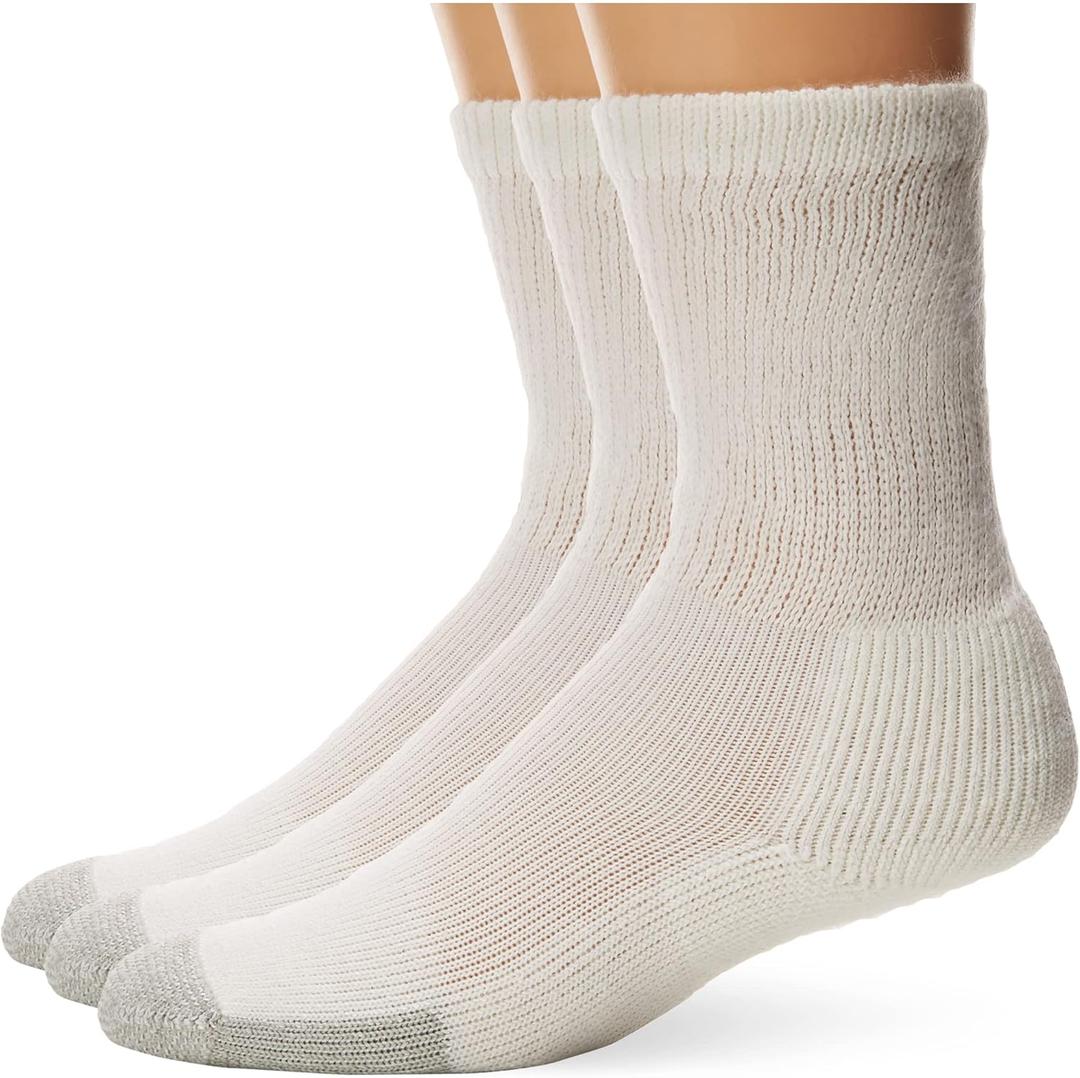 Thorlos Womens Tx Max Cushion Crew Tennis Socks, White (1 Pairs), Large US