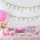 Cheerland 3pcs Flower Banner Wildflower Garland Floral for Enchanted Garden Theme Bridal Shower Wedding Birthday Baby Bloom Fairy Tale Woodland Grad in Bloom Cottagecore Mothers Day Party Decorations