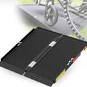 2FT Portable Wheelchair Ramp with Quick-Lock, Black Seamless Non-Slip Aluminum Folding Handicap Ramp,Threshold Ramp for Doorways, Wheel Chair Ramp for Home Steps (2FT(Using height 2-6''))