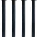 QLLY 24 inch Adjustable Metal Furniture Legs, Square Office Table Desk Leg, Table Leg, Set of 4 (Black)