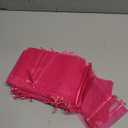 HRX Package Hot Pink Organza Bags 100pcs, 5 x 7 inch Mesh Drawstring Gift Bags Jewelry Pouches Small Sachet for Christmas Candy Party Favor