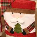 Christmas Themed Chair Covers, Christmas Seat Covers for Dining Room Chairs, Christmas Chair Back Covers Set of 2 Christmas Chair Decor Decorations for Kitchen (2pcs-A)