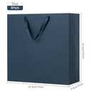 Sdootjewelry Navy Gift Bags Large, 17"x7"x17" Navy Blue Kraft Paper Gift Bags with Handles 3 Pack Heavy Duty Matte Tote Paper Bags, Shopping Bags, Kraft Bags, Party Bags, Retail Bags for Christmas Business