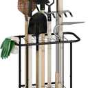 3-Tier Garden Tool Organizer with Wheels, Garage Floor Rolling Storage Cart on Wheels Heavy Duty Metal Rolling Storage Cart, Yard Tool Tower Rack for Garage, Patio, Shed, Indoor Outdoor, Black