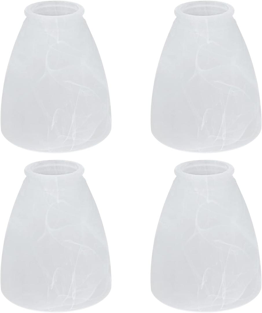 Aspen Creative 23062-4 Alabaster Transitional Style Replacement Glass Shade, 2-1/8" Fitter Size, 4-5/8" High x 4-1/8" Diameter, 4 Pack