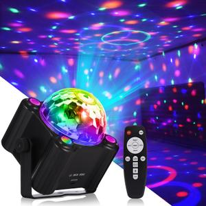 YINPKTEO Party Lights Disco Ball Light, DJ Disco Light Sound Activated LED Light 6 Colors for Home Room Dance Parties Birthday Karaoke Halloween Christmas Wedding Show Club Decorations