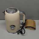 SUSTEAS Electric Kettle - 57oz Hot Tea Kettle Water Boiler with Thermometer, 1500W Fast Heating Stainless Steel Tea Pot, Cordless with LED Indicator, Auto Shut-Off & Boil Dry Protection, Beige