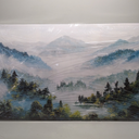 Large Canvas Wall Art Mountain Botanical Large Landscape White Foggy Forest Pine Trees Fog Canvas Paintings Wall Painting Rustic Home Decor Wall Decor for Living Room Office Ready to Hang 30x60inch (Multi3)