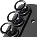 SiHPuoy 2 Sets Camera Lens Protector for Samsung Galaxy S26/S26 Plus, Metal Aluminum CircleTempered Glass Camera Protector, Military Grade ShatterproofCase Friendly, Accessories Lens Protector-Black