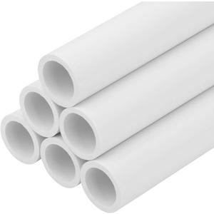 6Pcs 3/4 Inch PVC Pipe 17" Long Sch40 Industrial Pipes for Home DIY, Greenhouse, Garden, Farm, Workshop, Furniture Grade, White (0.75" x 17"L)