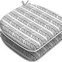 LVTXIII Outdoor Seat Cushions Patio Chair Pads with Ties, All Weather Chair Cushions for Home Office and Patio Garden Furniture Decoration D16 x W17, Herringbone Black White, Set of 2