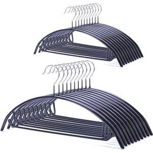 Nature Smile Non Slip PVC Coating Sweater Hangers,Dress Suit Coat Hangers,Shoulder Bump Free Golf T Shirts Clothes Hangers (Black Color 20 Pack)