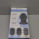 Baker's Friend 4 in 1 Mini Waffle Maker with Removable Plates, Set Includes Mini Pancake, Donut, Heart Shape Waffle Makers, Compact Size, Recipe Included, Blue
